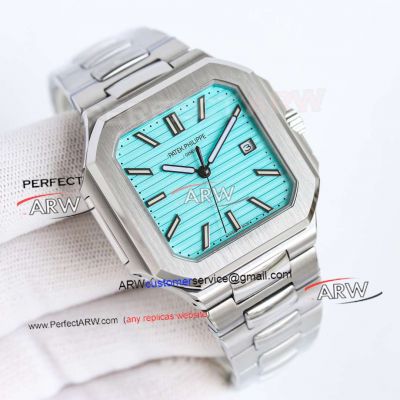  Super Clone Patek Philippe Cubitus Baby Blue Dial Stainless Steel 45mm Watch 
